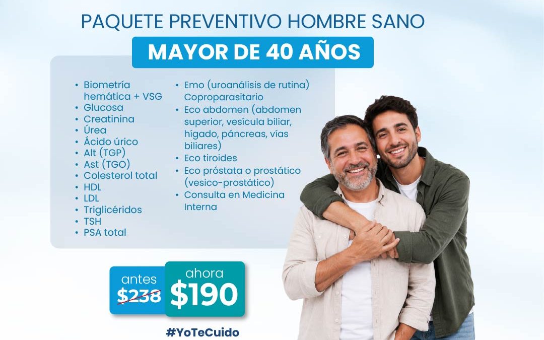 PAQUETE PREVENTIVO HOMBRE SANO MAYOR 40 AÑOS