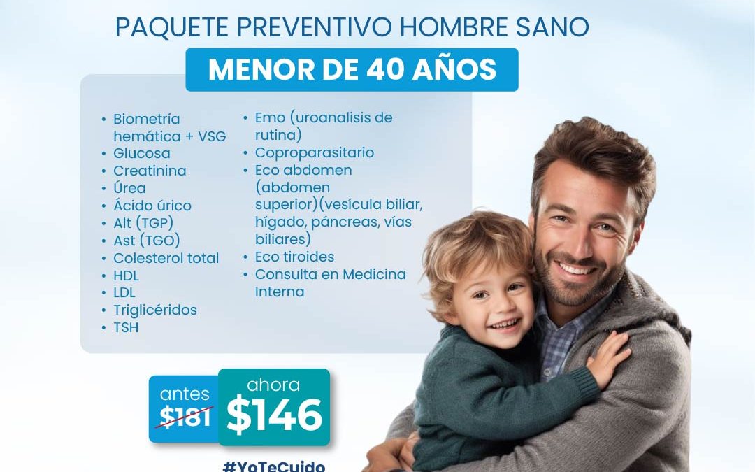 PAQUETE PREVENTIVO HOMBRE SANO MENOR 40 AÑOS