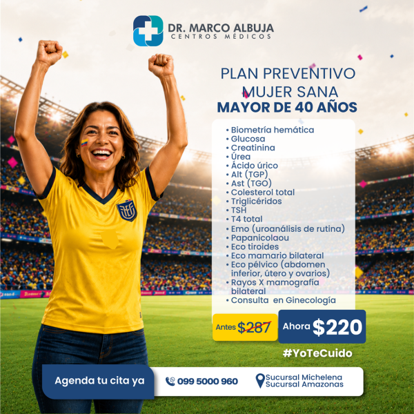 PAQUETE PREVENTIVO MUJER SANA MAYOR DE 40
