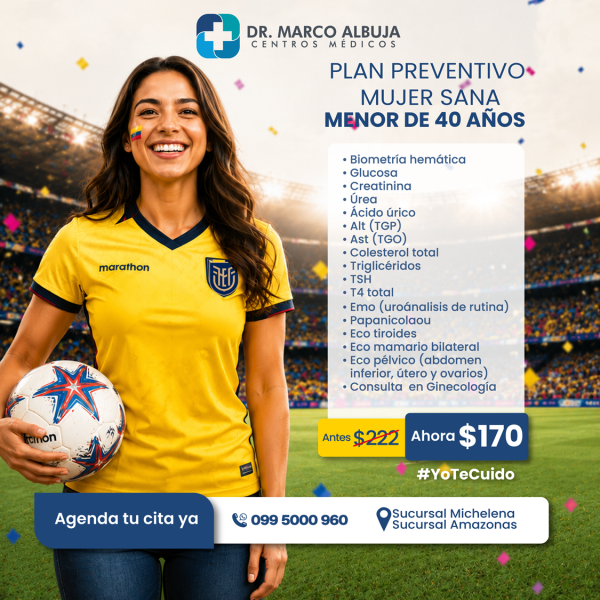PAQUETE PREVENTIVO MUJER SANA MENOR DE 40