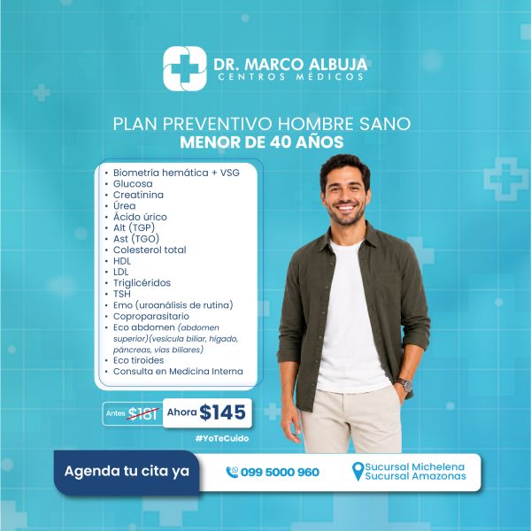 PAQUETE PREVENTIVO HOMBRE SANO MENOR 40 AÑOS