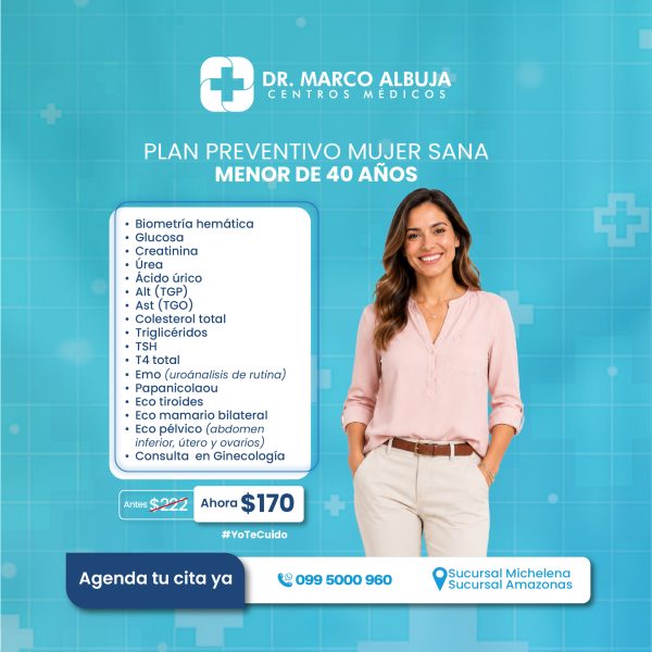 PAQUETE PREVENTIVO MUJER SANA MENOR DE 40